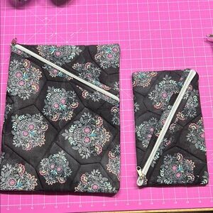 Floral Quilted Pouch Set